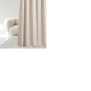 ROOM99 Rideau avec Passe Tringle Aura 140 x 250 cm Largeur x Hauteur, Décoration de Fenêtre, Curtains et Draperies intérieurs pour Salon, Chambre Moderne Lisse Beige Clair, 1 pièce