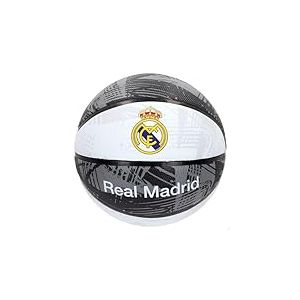 ColorBaby Real Madrid Ballon de Basket-Ball D24 cm T7, Design Officiel, Surface texturée, Prise optimale, idéale pour l'intérieur et l'extérieur (77620)