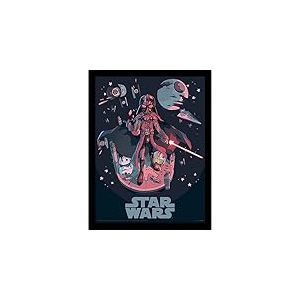 Pyramid International Poster Star Wars dans cadre (illustration de Darth Vador) Art mural dans cadre 30 x 40 cm, cadeau Star Wars pour hommes, femmes et enfants – Produit officiel