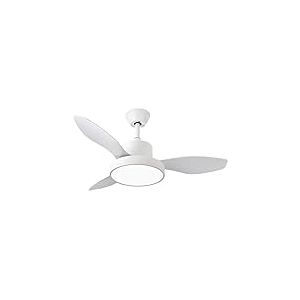 Eden pulse Ventilateur blanc 24 W 2650 lm, 3 pales, 6 vitesses, LED intégrée, télécommande, 39/54 x 97 x 97 cm