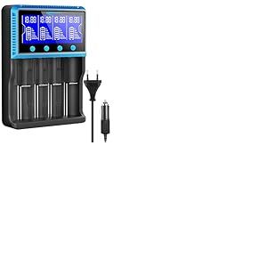 Chargeur Accu 18650, Keenstone Chargeur de Piles Rechargeable Universel pour 26650 10440 14500 16340 26500 IMR Li-ION Ni-MH Ni-CD LiFePO4 AA AAA, Grand Ecran, Emplacement Indépendant