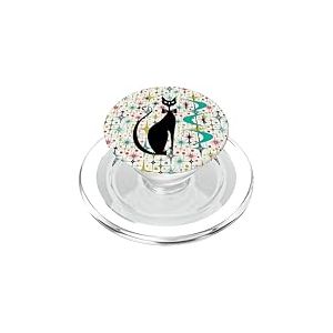 Style rétro Atomic Era Mid Century Kitty Star Fond PopSockets PopGrip pour MagSafe