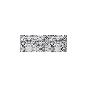 Vilber, Tapis Vinyle, Carrelage, Couloir, Cuisine, Maison. Gris/Noir. des Tailles diff&eacute;rentes. Mesure : 52x140 cm. Evora 05.