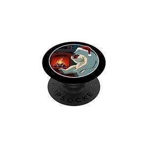 Ours Polaire d'hiver en Peluche Chaude PopSockets PopGrip Adhésif