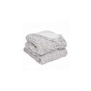 Sienna Couverture Polaire Super Moelleuse à Poils Longs en Fausse Fourrure Chaude et réversible pour canapé, Fauteuil et lit - 150 x 200 cm - Gris argenté