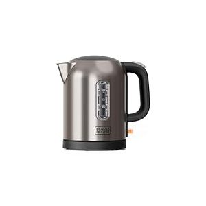 Black+Decker – Bouilloire inox BXKE2207E 2200 W | Ébullition rapide 1 L | Design compact | Base 360° | Arrêt auto | Filtre anti-calcaire | LED | Bec anti-gouttes | Sans BPA