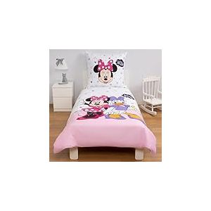 Disney Parure de lit réversible Home Minnie - Housse de Couette 140 x 200 cm - Taie d'oreiller 60 x 70 cm - 100% Coton renforcé Super Doux - Parure de lit 2 pièces - Doux et agréable sur la Peau