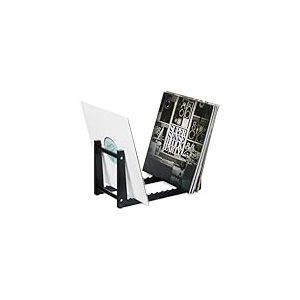 Relaxdays Rangement pour Vos disques vinyles, Bambou, pour 50 33 Tours, H x L x P : 19,5 x 35 x 17 cm, Noir
