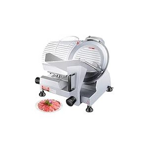 VEVOR Trancheuse Électrique Commerciale 320 W Trancheuse à Jambon Lame 300 mm 350-400 tr/min Trancheuse Charcuterie en Acier Inoxydable et Alu pour Couper en Tranches Viande Fromage Légumes Fruits