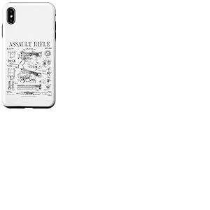 Fusil d'assaut vintage pistolet militaire arme à feu brevet Coque pour iPhone XS Max