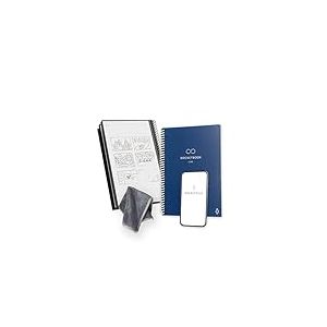 Rocketbook Core Carnet de Notes à Spirales Réutilisable, Taille Executive 15 cm x 22,4 cm, Bleu Marine - Pointillé, Connecté à l’Application, Effaçable, Durable, École, Travail et Projets Créatifs