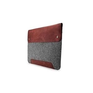 MegaGear Étui en Cuir véritable et Polaire pour MacBook 13,3" Maroon