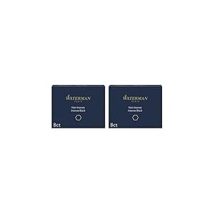 WATERMAN boîte de 8 cartouches longues, couleur Noir intense pour Stylo plume (Lot de 2)