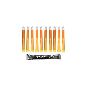 Cyalume Bâton lumineux orange militaire ChemLight Lightsticks 15cm, Light Sticks très lumineux avec durée de 12 heures (Carton de 500)