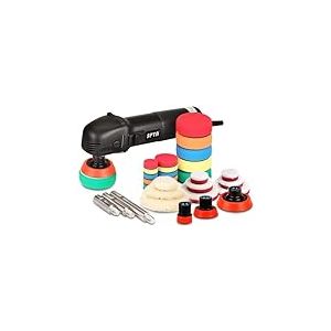 SPTA Mini Polisseuse, 780W Machine à polir, Polissage, Vitesse Variable , Tampon du Soft-Start et Orbite, 25mm/50mm/80mm Polissage de Tampon, Éponges de Polissage/ Disque de Laine -HROMPS3AC