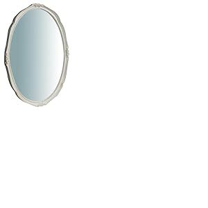 Biscottini - Miroir Mural Vertical/Horizontal en Bois Finition Blanche Antique L53xP3.5xH72 cm - Miroir Mural Entrée - Miroir avec Cadre - Miroir Vintage