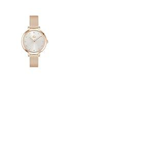Lacoste Montre à Mouvement à Quartz Trois Aiguilles pour Femme Collection Riga avec Bracelet Milanais en Acier Inoxydable de Couleur Or Rose Clair - 2001400