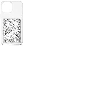 H&eacute;rons Fleurs Illustration Fleurs Sauvages Coque pour iPhone 12 Pro Max