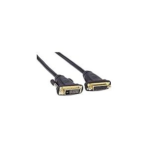 PremiumCord Rallonge DVI - 2 m, Dual-Link, DVI-D (24 + 1) Femelle vers mâle, numérique, Full HD 1080p 60 Hz, Couleur : Noir