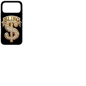 Signe Dollar Fantaisie en Or et Diamant Coque pour iPhone 17 Pro Max