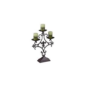 Relaxdays Chandelier Antique, à 3 Branches, bougeoir, Porte Bougies extérieur, Rustique Fonte de Fer, Brun