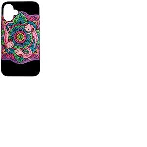 Motif Mandala Axolotl coloré pour Les Amoureux des Animaux Coque pour iPhone 16 Plus