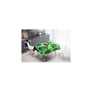 Bonamaison, Anti-moisissure, Séchage Rapide, Résistant aux Taches, Lavable en Machine, 100% Polyester Nappe de Table, Fumée Verte néon, 140 x 140 Cm - Conçu et Fabriqué en Turquie