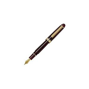 PLATINUM Stylo plume japonais Century Gold Trim Bourgogne C/rouge 0,54-0,64 mm - Fait à la main - Plume en or 14 carats - Avec coffret cadeau - PNB15000-71C