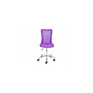 Inter Link - Chaise de Bureau pour Enfant - Fauteuil pivotant Ergonomique - Hauteur réglable - Pied en métal chromé - Revêtement en Maille Respirante - Rotation à 360° - Violet - Bonnie
