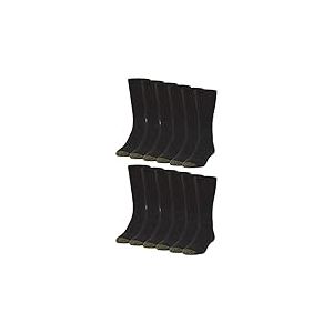 GOLDTOE Harrington Crew Socks, Multipairs Chaussettes, Noir (12 Paires), Large (lot Homme