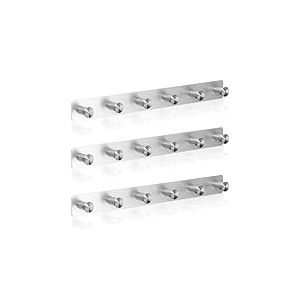 RICOO Porte Manteau Mural en Acier Inoxydable, Design Élégant MH025S-6x3, Patère Murale Robuste avec 6 Crochets pour Entrée, Salle de Bain, Cuisine, Argenté, Durable et Résistant