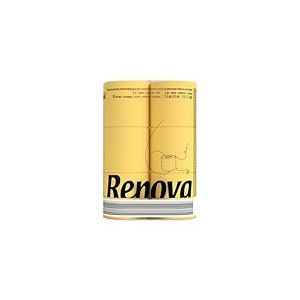 Renova Papier Hygiénique Black Label Jaune|6 rouleaux|Colorés|3 plis jaune