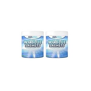 AWAKING Pastilles WC Chimique Pour Camping-Car 15 Blue Sachets | Nettoyage en profondeur et désodorise. Formule concentrée et arôme frais, réservoir d'eau noire, caravane, camping-car (Lot de 2)