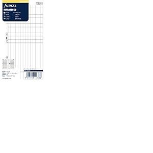 Filofax 130618 Recharge pour Organiseur finance Blanc