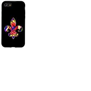 Fleur De-Lis Mardi Gras Carnaval Symbole New Orlean Tie Dye Coque pour iPhone SE (2020) / 7/8