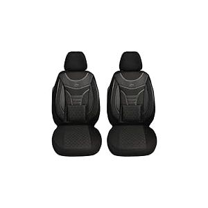 BREMER SITZBEZÜGE Lot de 2 Housses de Protection de Voiture compatibles avec Mitsubishi L200 5 conducteur et Passager à partir de 2015-2019 / Lot de 2 Housses de siège Auto en Noir (910)