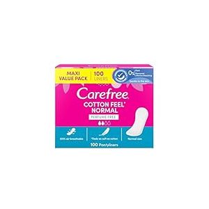 Carefree Salvaslip Cotton Feel Normal sans parfum, protège-slip femme 100% respirant pour tous les types de glissements, protège-slips confortables qui s'adaptent aux mouvements du corps, maxi taille