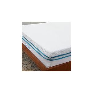 Linenspa Surmatelas 160 x 190 cm Memoire de Forme | 7cm Epaisseur| Avec gel rafraîchissant et housse lavable à fermeture éclair | Oeko-Tex | 2 personnes, Blanc