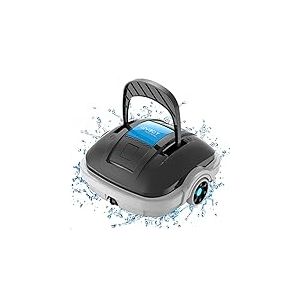 Robot Piscine sans Fil pour Piscine Hors Sol Jusqu'à 80m², Double Filtration et Stationnement Automatique | Double Motorisation Aspirateur Robot Piscine 100 Minutes d'Aspiration Puissante Robot