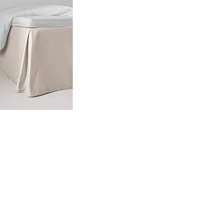 Jotex Zack Satin Tour de lit à Volants 100% Coton Bio de qualité supérieure Hauteur 45 cm Beige 180 x 200 cm