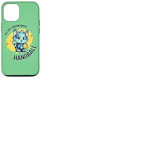 Handball Ballon de handball Chat-chattes Joueuse de handball Coque pour iPhone 12/12 Pro