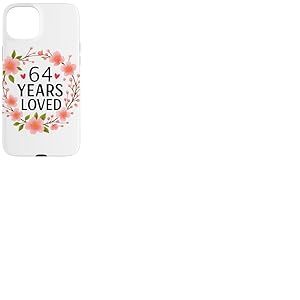 64 Years Loved Floral 64th Birthday Women 64 Years Old Coque pour iPhone 15 Plus