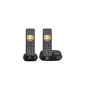 Gigaset PURE 120A Duo - 2 téléphones sans fil - téléphones DECT avec répondeur - compatible avec les aides auditives - protection d'appel, noir anthracite