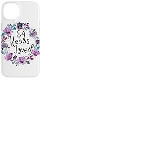 Floral 64 Years Old 64th Birthday Women's 64 Years Loved Coque pour iPhone 14 Plus