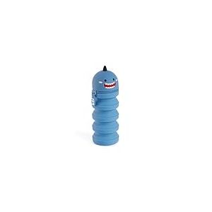 Back2Fun - Trousse Pot à Crayons 2 en 1 Extensible, Étui Scolaire à Un Compartiment, Porte-Tout rétractable en Silicone Souple avec Fermeture éclair, Matériel Scolaire Amusant pour la rentrée, Requin