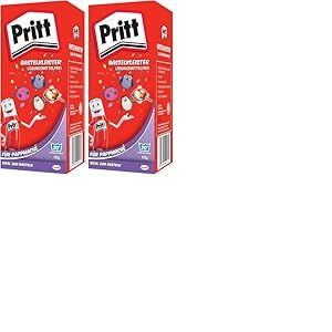 Pritt colle de bricolage papier m&acirc;ch&eacute;, 125 g de poudre, sans danger pour les enfants, lavable &agrave; l'eau chaude, sans conservateurs ni solvants, 9H 1888145 (Lot de 2)
