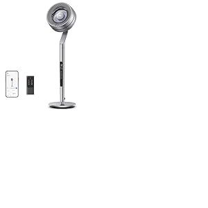 Dreo Ventilateur sur Pied Intelligent, Hauteur 101.6-111.8 cm, Moteur DC Silencieux, Oscillation 120° plus 85°, Débit 30.5 m³-min, 10 Vitesses, pour Chambre, Argent