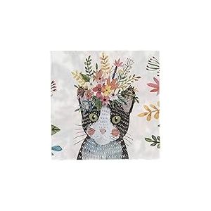 Boston International IHR Mia Charro Serviettes en papier 3 plis Motif chat floral 25,4 x 25,4 cm