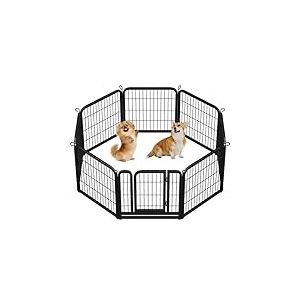 Yaheetech Parc pour Chien Enclos Chien Chiot Lapin Rongeur Cage pour Chiens Cl&ocirc;ture en M&eacute;tal Chenil pour Chiens Interieur Exterieur 63cm