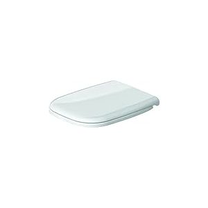 Duravit Abattant WC D-Code, Abattant Toilette en Uréa-Duroplast, Couvercle de Toilette avec Charnières en Acier Inoxydable, Blanc